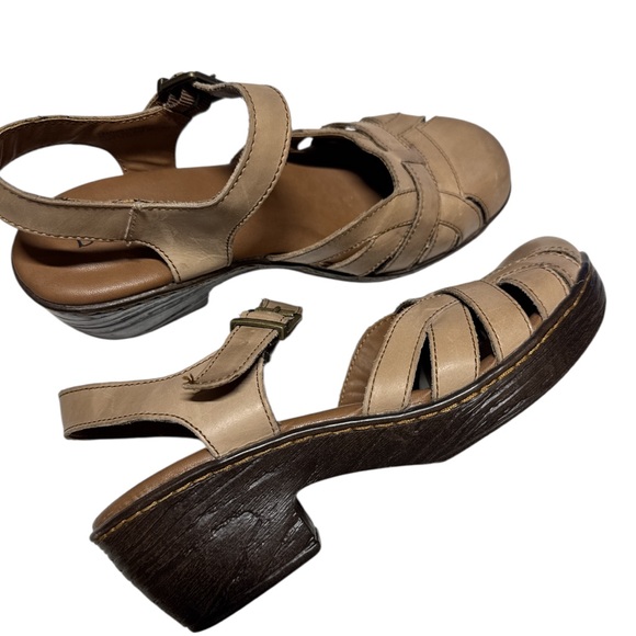 BOC by Born Cecila Clogs Slingback Platform Sandals Natural Beige Womens Size 8 - Picture 3 of 7